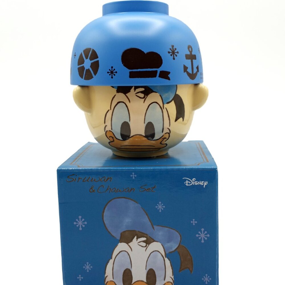 Donald Duck Sun Art Disney / Soup Bowl Tea Bowl Set, Mini / Crayon Touch -Japan